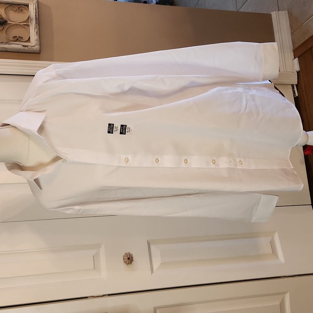 Enlisted,  NWT,  Men's White shirt, Slim Fit, 16/16 1/2,  34/35  Large